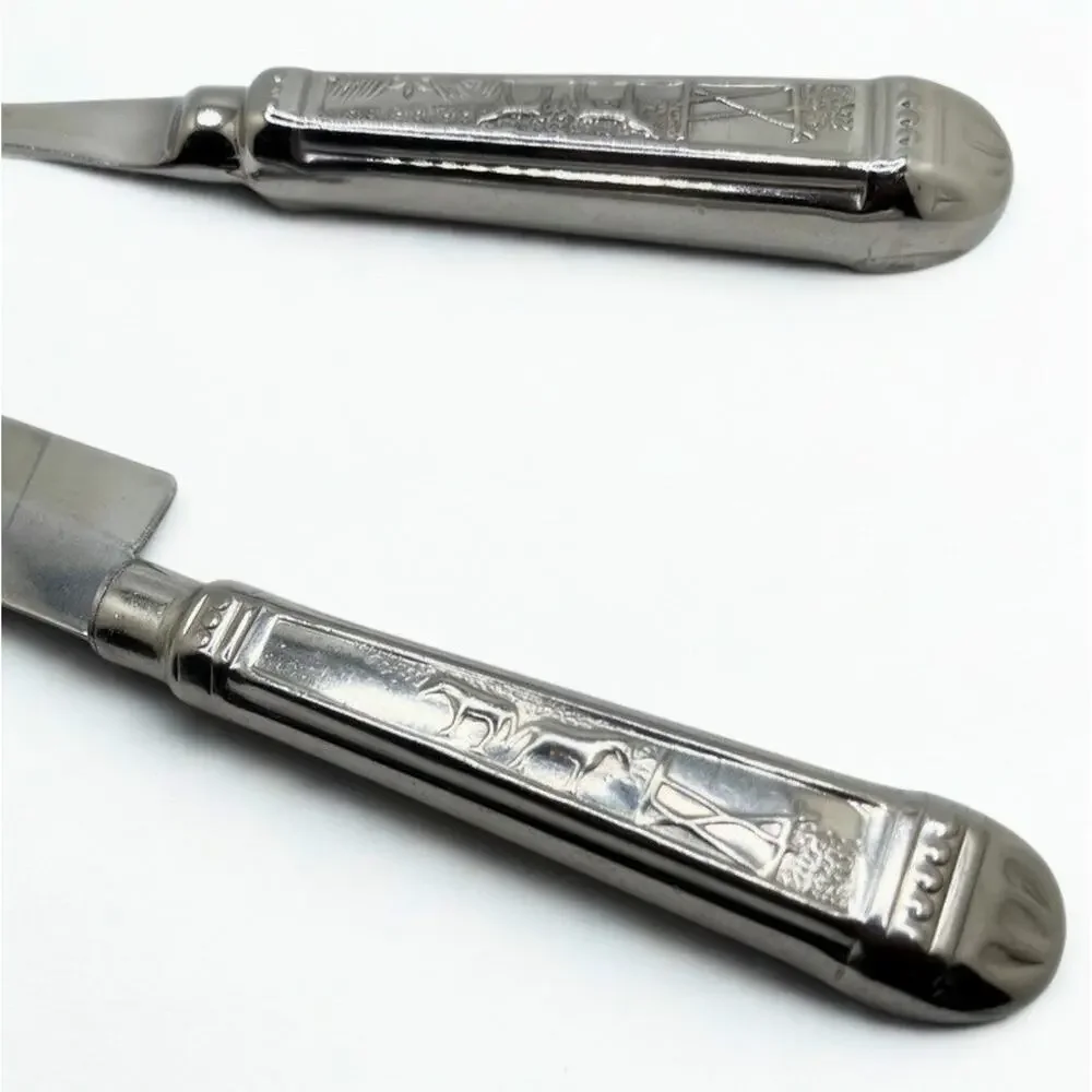 Fogo de Chao Brazilian Steakhouse Knife & Fork Set Stainless Steel Rare